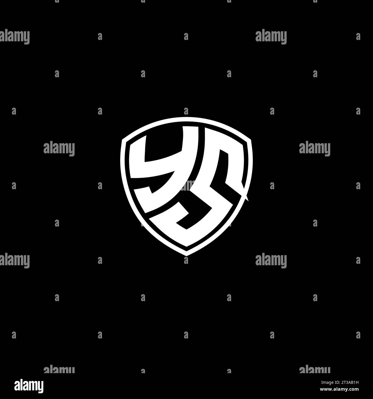 YS-Logo mit Monogramm-Emblem und Design-Ideen in Schildform Stock Vektor