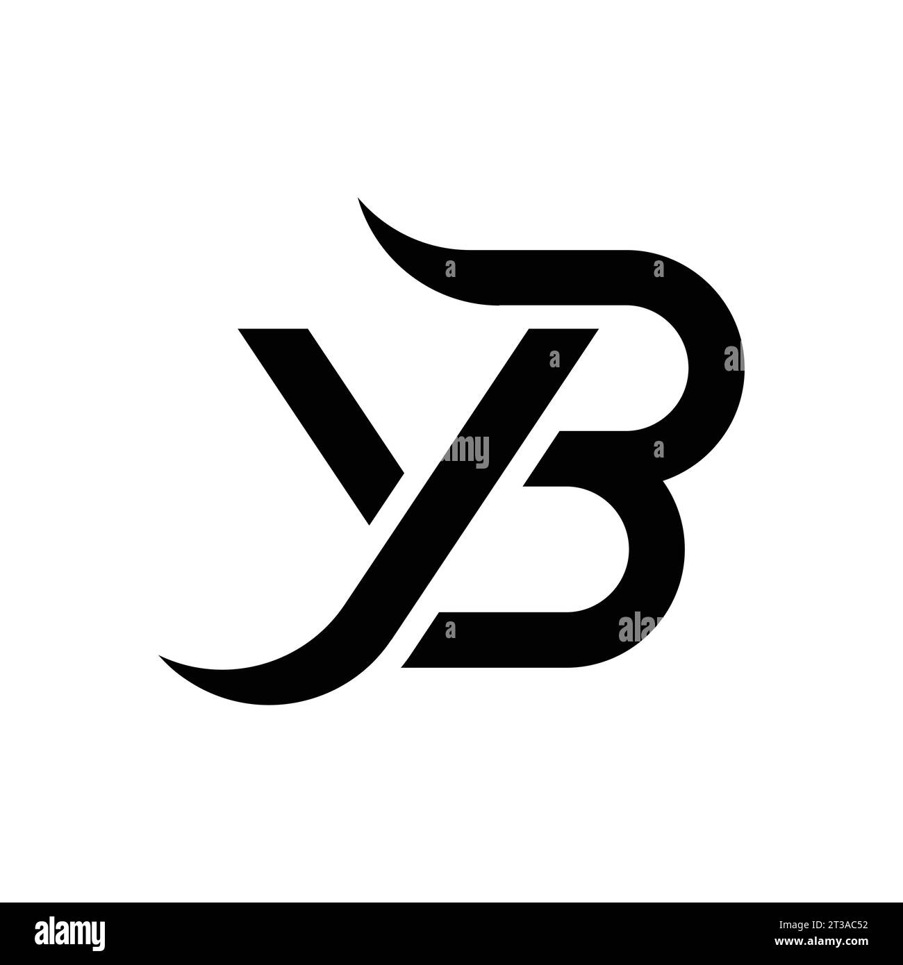 YB-Logo, YB-Monogramm, ursprüngliches YB-Logo, YB-Logo, Icon, Vektor Stock Vektor