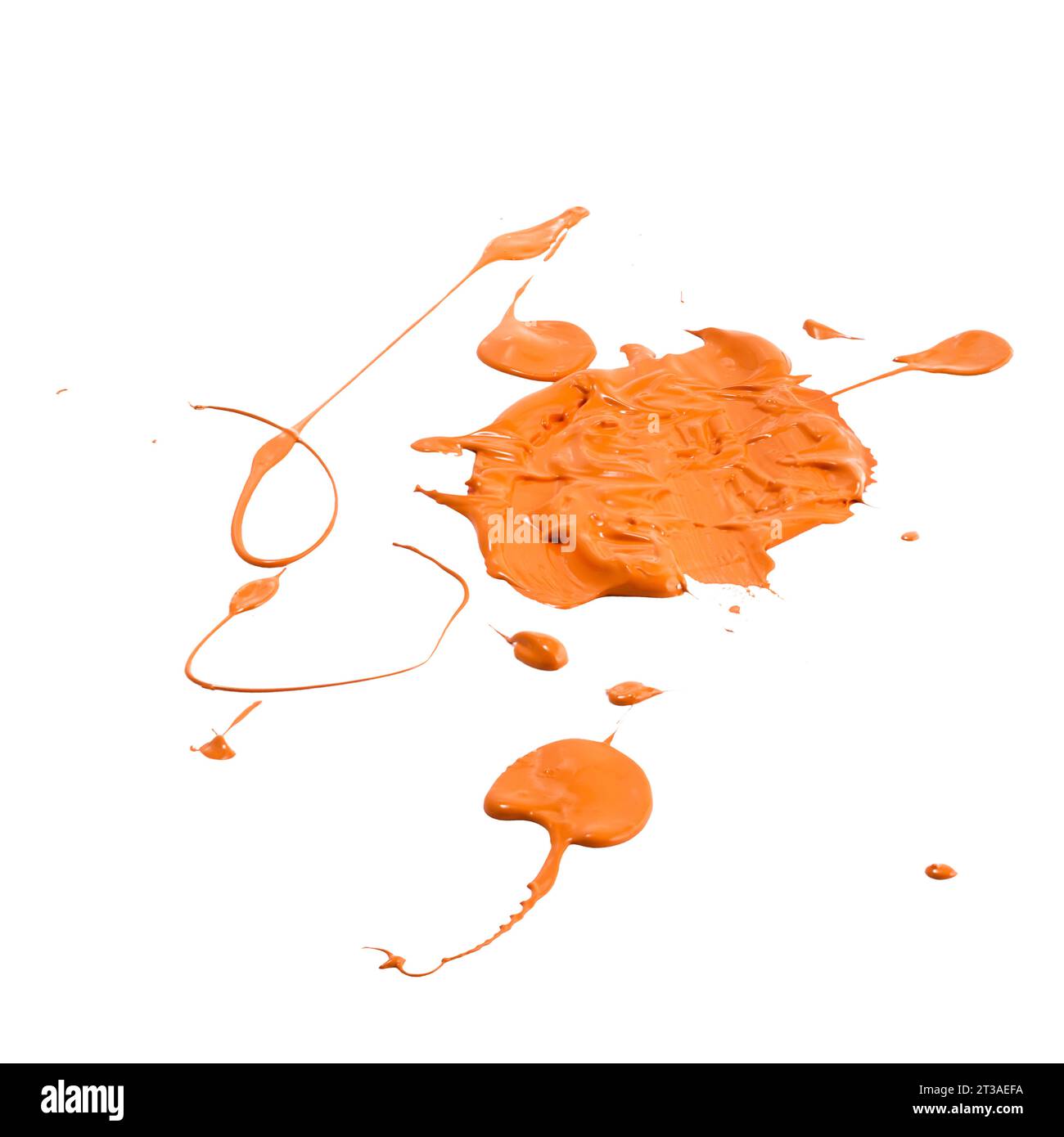 Orangefarbene Skizze aus Acryl auf einer transparenten Oberfläche Stockfoto