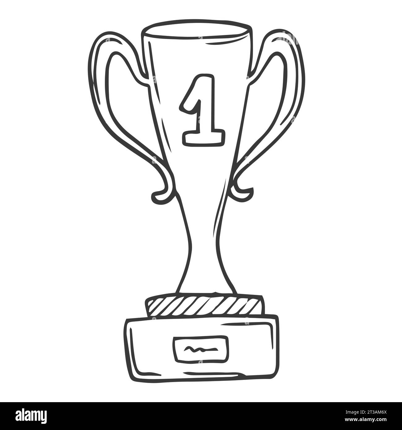 Gold Trophy Doodle, eine handgezeichnete Vektor-Doodle-Illustration einer Goldtrophäe Stock Vektor