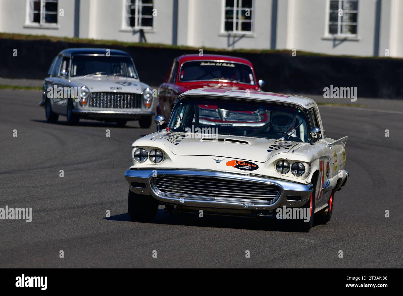 Bill Shepherd, Romain Dumas, Ford Thunderbird, St Mary’s Trophy Race, zwei Qualifying-Sitzungen gefolgt von zwei 25-Minuten-Rennen, wobei der Sieger ein Aggg war Stockfoto