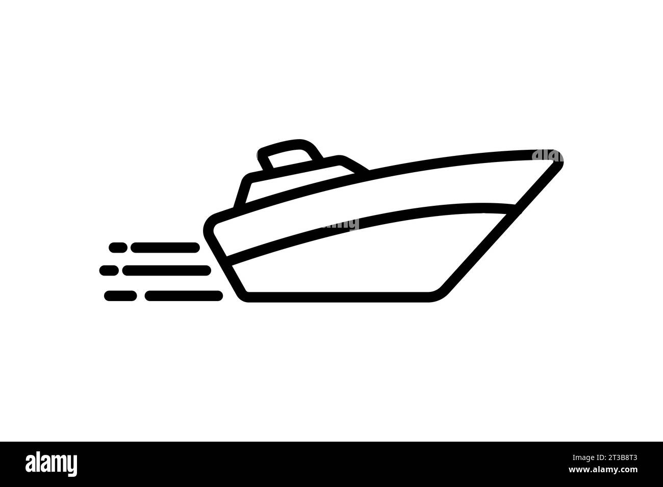 Symbol für Schnellboot. Symbol für Geschwindigkeit. Geeignet für Websites, Apps, Benutzeroberflächen, Druckgeräte usw. Liniensymbolstil. Einfache Vektorkonstruktion bearbeitbar Stock Vektor