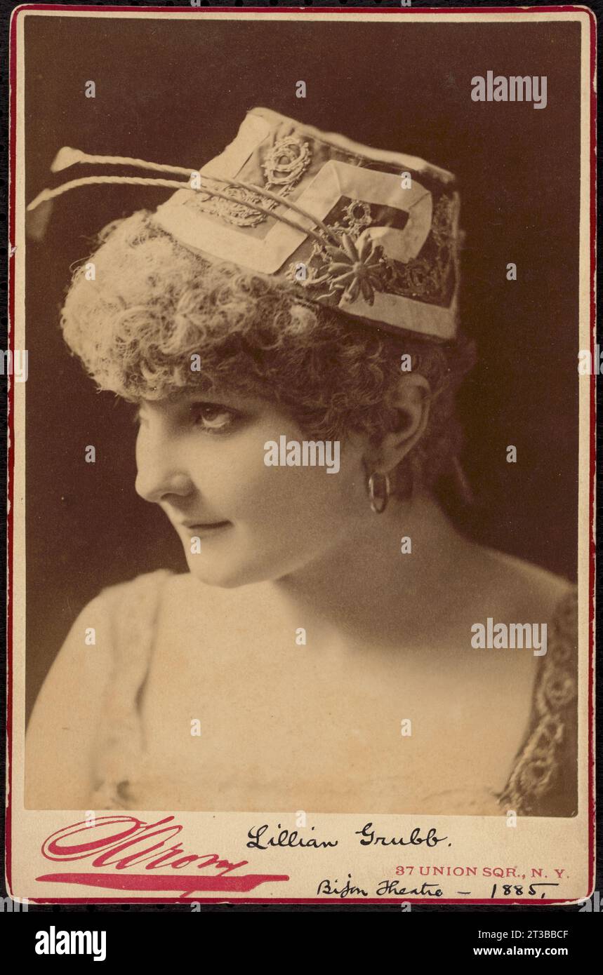 Lillian Grubb, Bijou Theater - 1885 Stockfoto