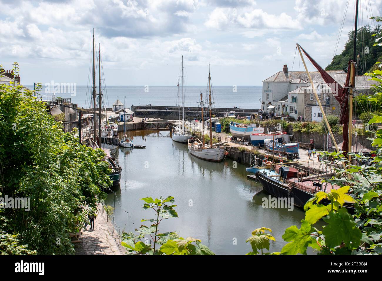 Blick auf Charlestown Harbour, Cornwall Stockfoto