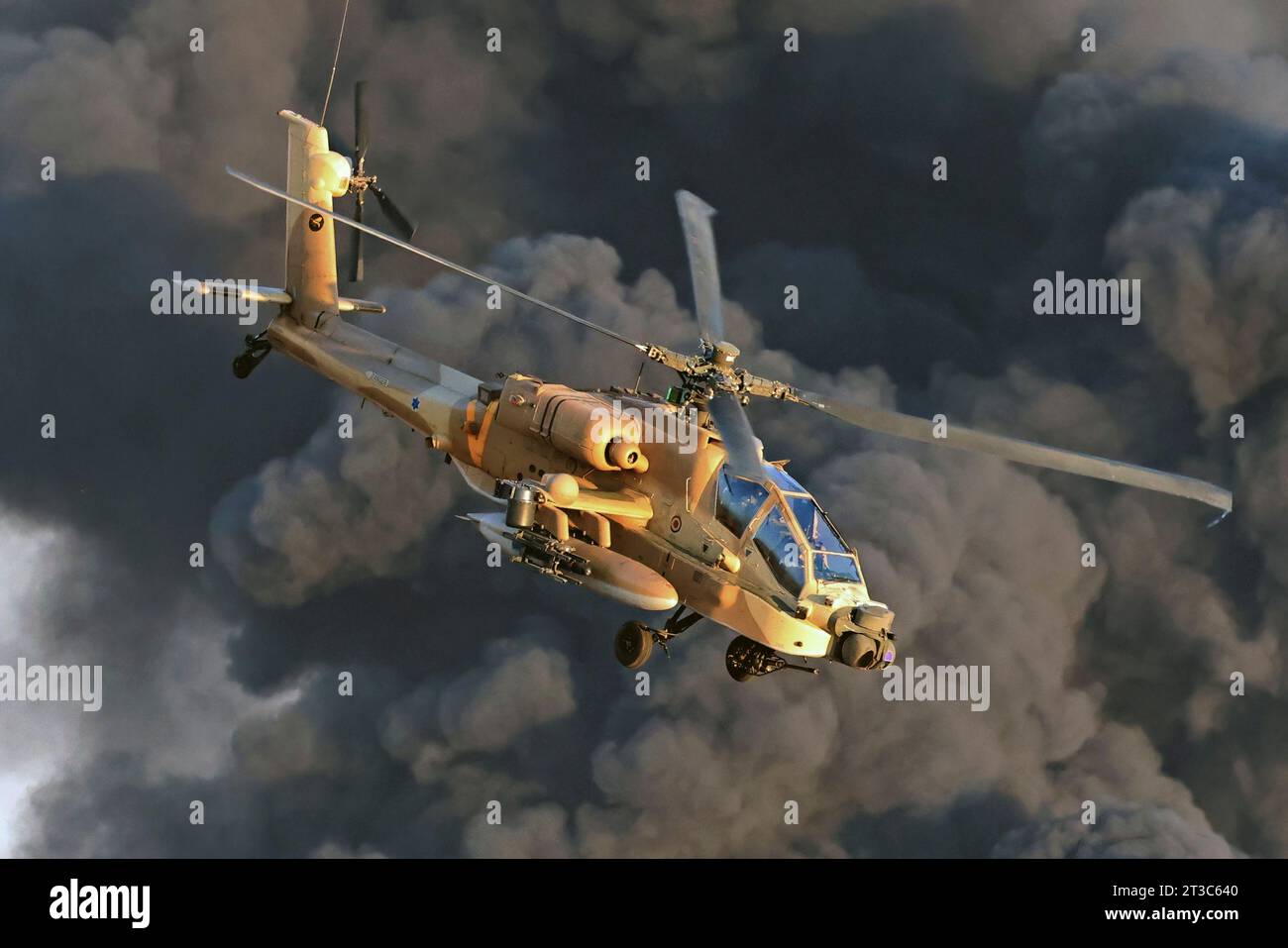 AH-64D Saraf Hubschrauber der israelischen Streitkräfte. Stockfoto