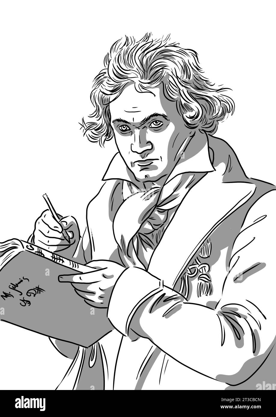 Porträt von Ludwig van Beethoven, dem berühmten französischen Musikkomponisten Stockfoto