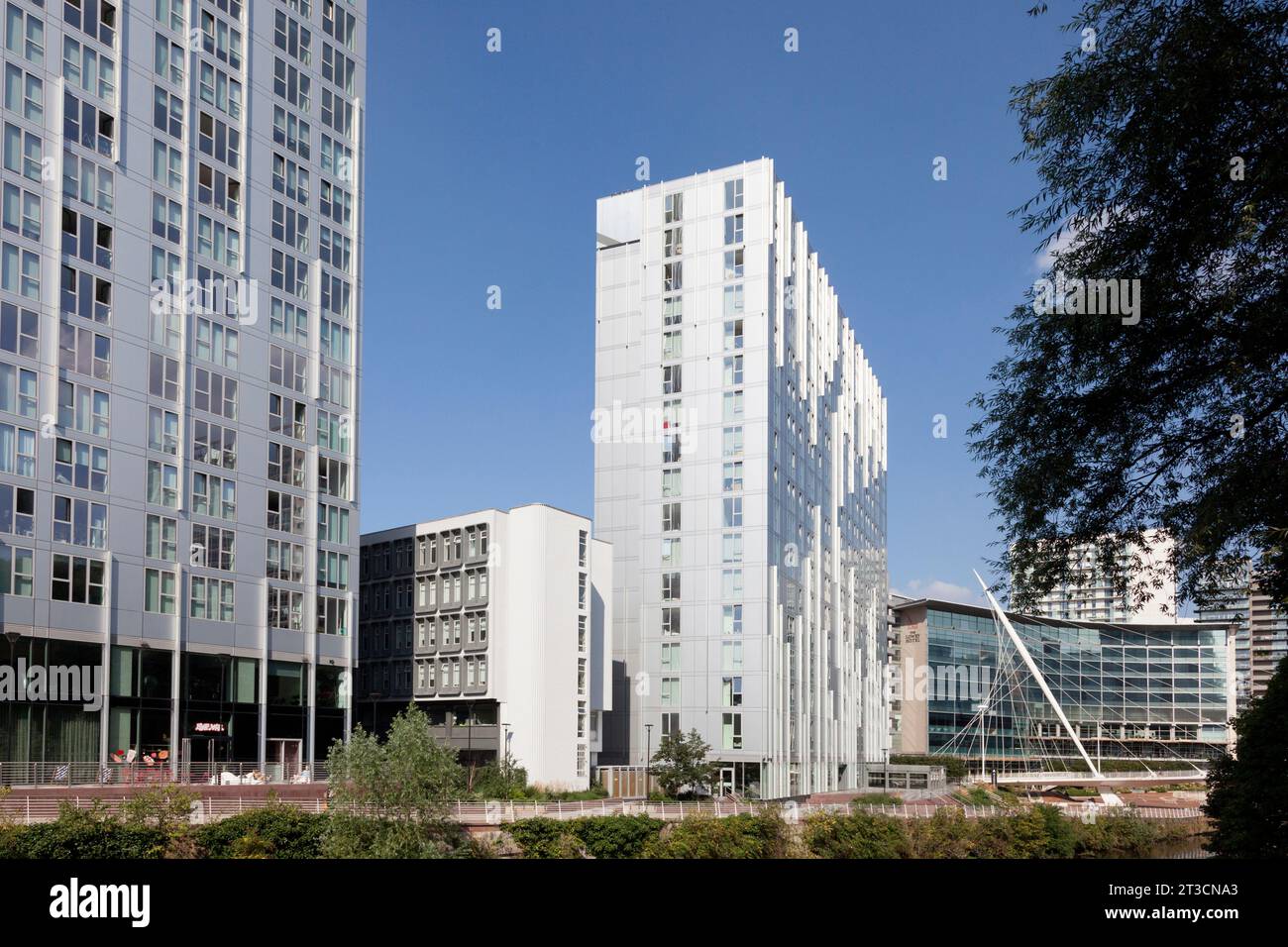 Affinity Living Embankment West Apartmentblöcke, Salford, Manchester Stockfoto