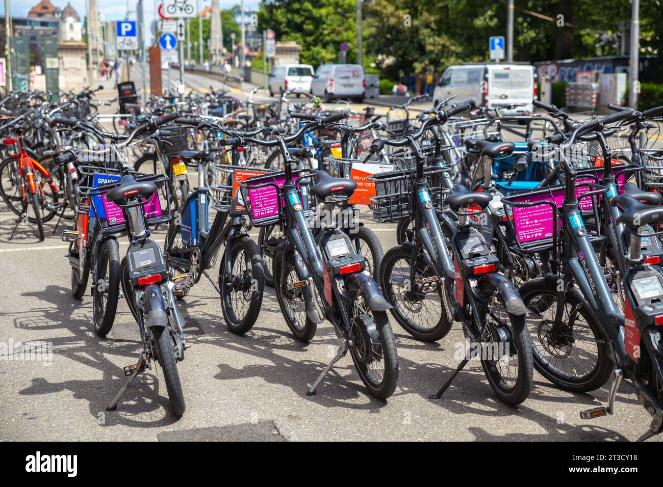 Kandersteg, Schweiz–Aug 3,2023: E-Bike in Bern, Schweiz Stockfoto