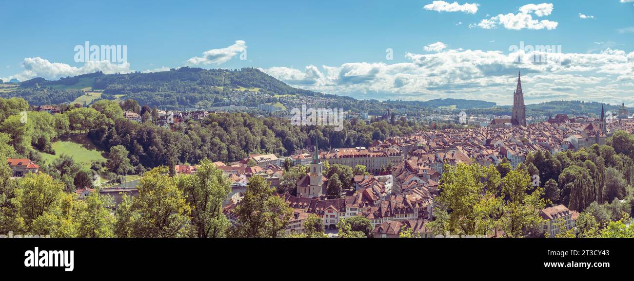 Panoramablick auf die Altstadt von Bern, Schweiz Stockfoto