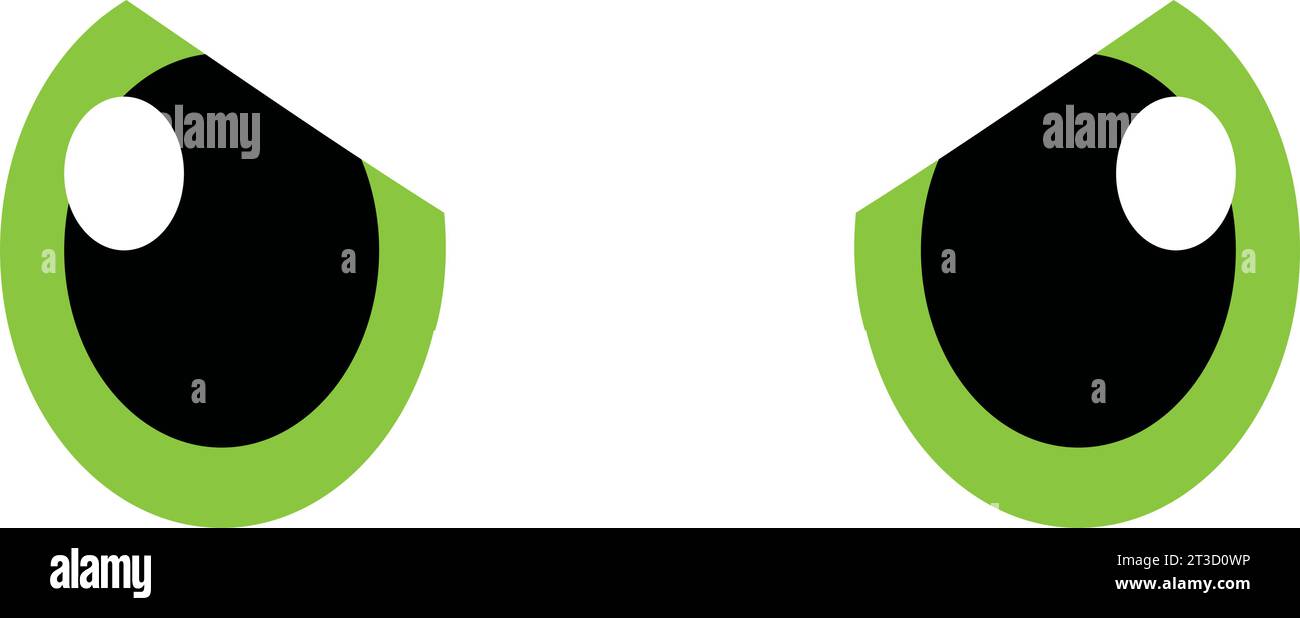 Isolierte gruselige grüne Augen Halloween Vektor Stock Vektor