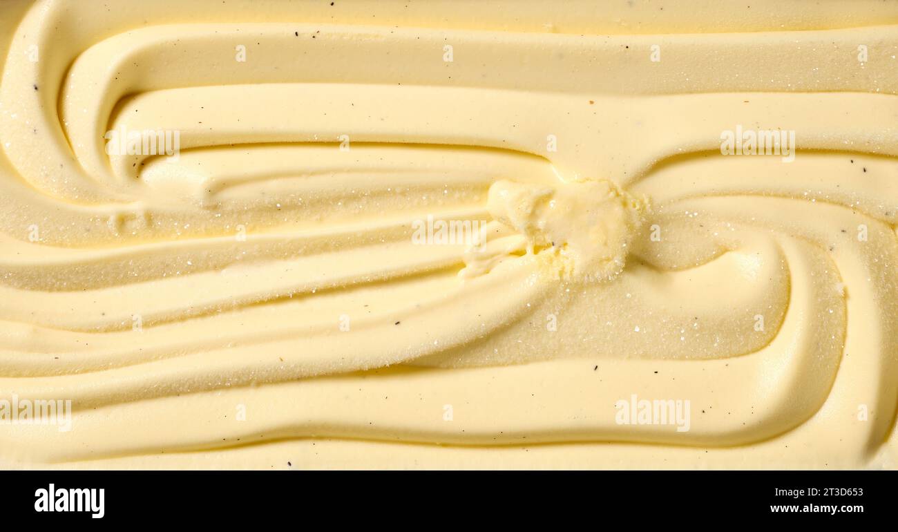 Vanille-Eiscreme-Konsistenz, Draufsicht Stockfoto