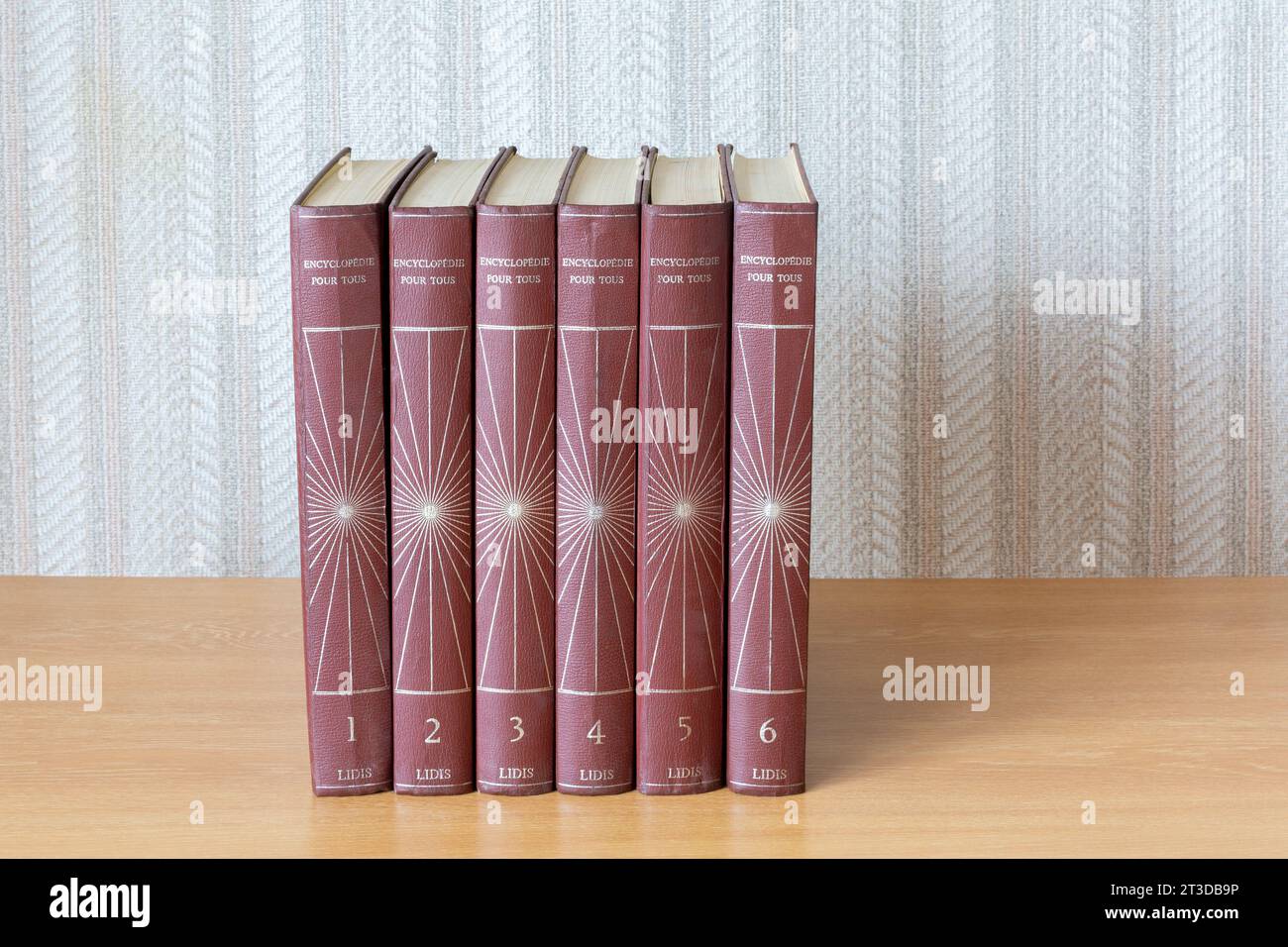 Alte Enzyklopädien aus den 70er Jahren Stockfoto