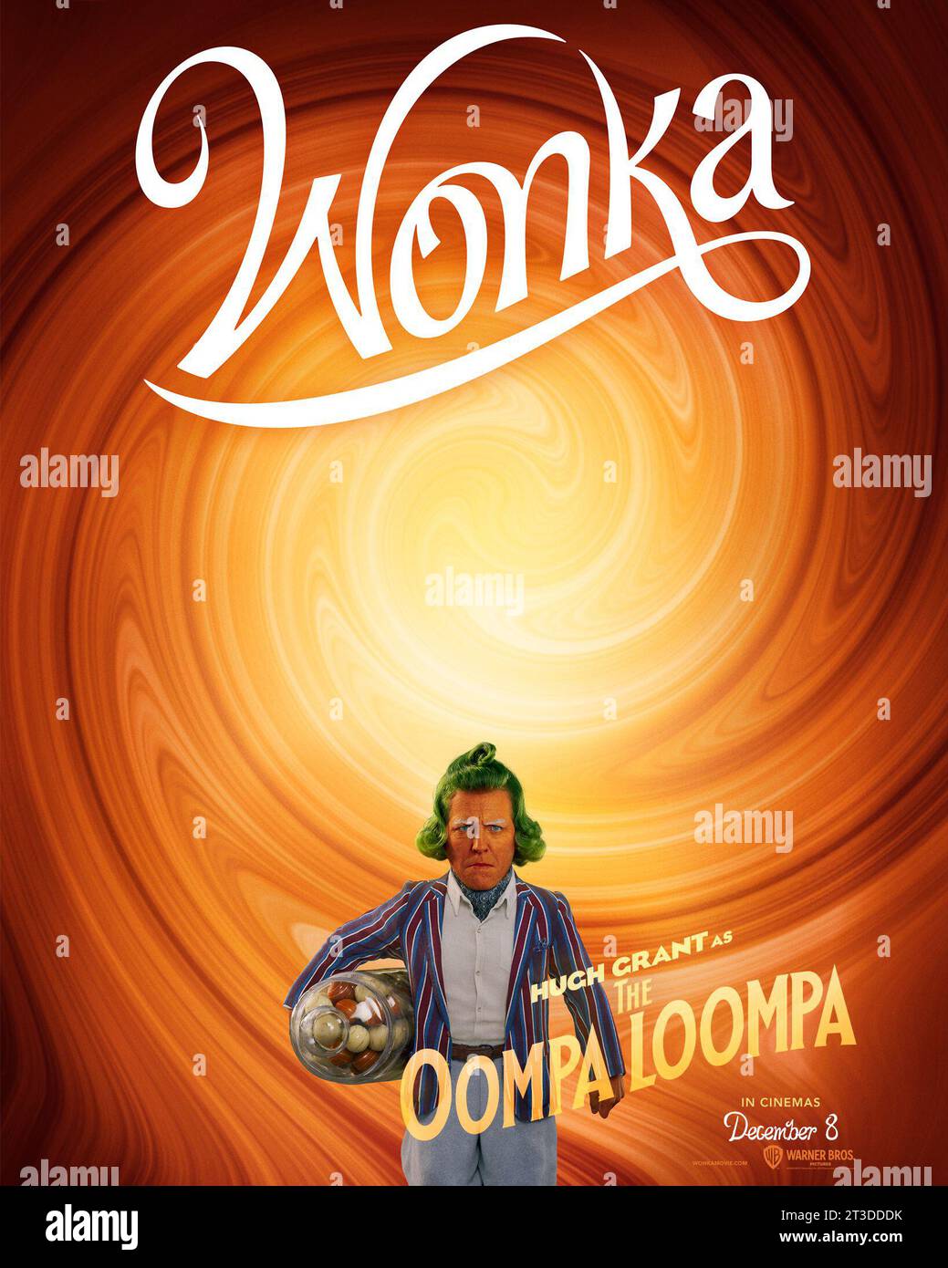 ERSCHEINUNGSDATUM: 15. Dezember 2023. TITEL: Wonka. STUDIO: Warner Bros. REGIE: Paul King. HANDLUNG: Die Geschichte konzentriert sich speziell auf den jungen Willy Wonka und wie er die Oompa-Loompas auf einem seiner frühesten Abenteuer kennenlernte. DIE HAUPTROLLE: HUGH GRANT als Oompa-Loompa Poster Art (Credit Image: © Warner Bros/Entertainment Pictures/ZUMAPRESS.com) NUR REDAKTIONELLE VERWENDUNG! Nicht für kommerzielle ZWECKE! Stockfoto