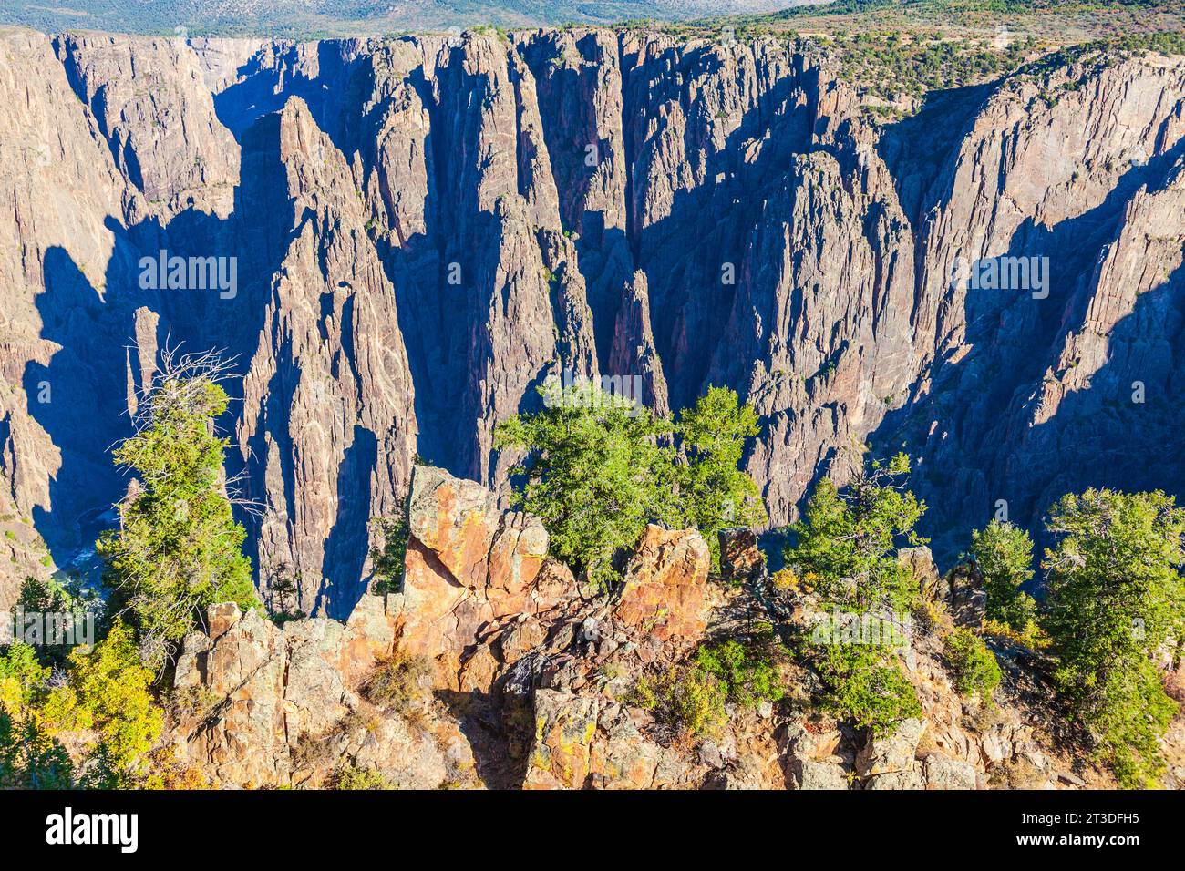 Black Canyon des Gunnison-Nationalparks in Colorado. Der Canyon, der vom Gunnison River geformt wurde, wurde als U.S. National Monument errichtet. Stockfoto