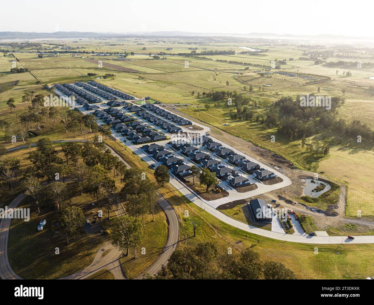 Berry Park Ruhestandort im Hunter Valley Luftbild Stockfoto