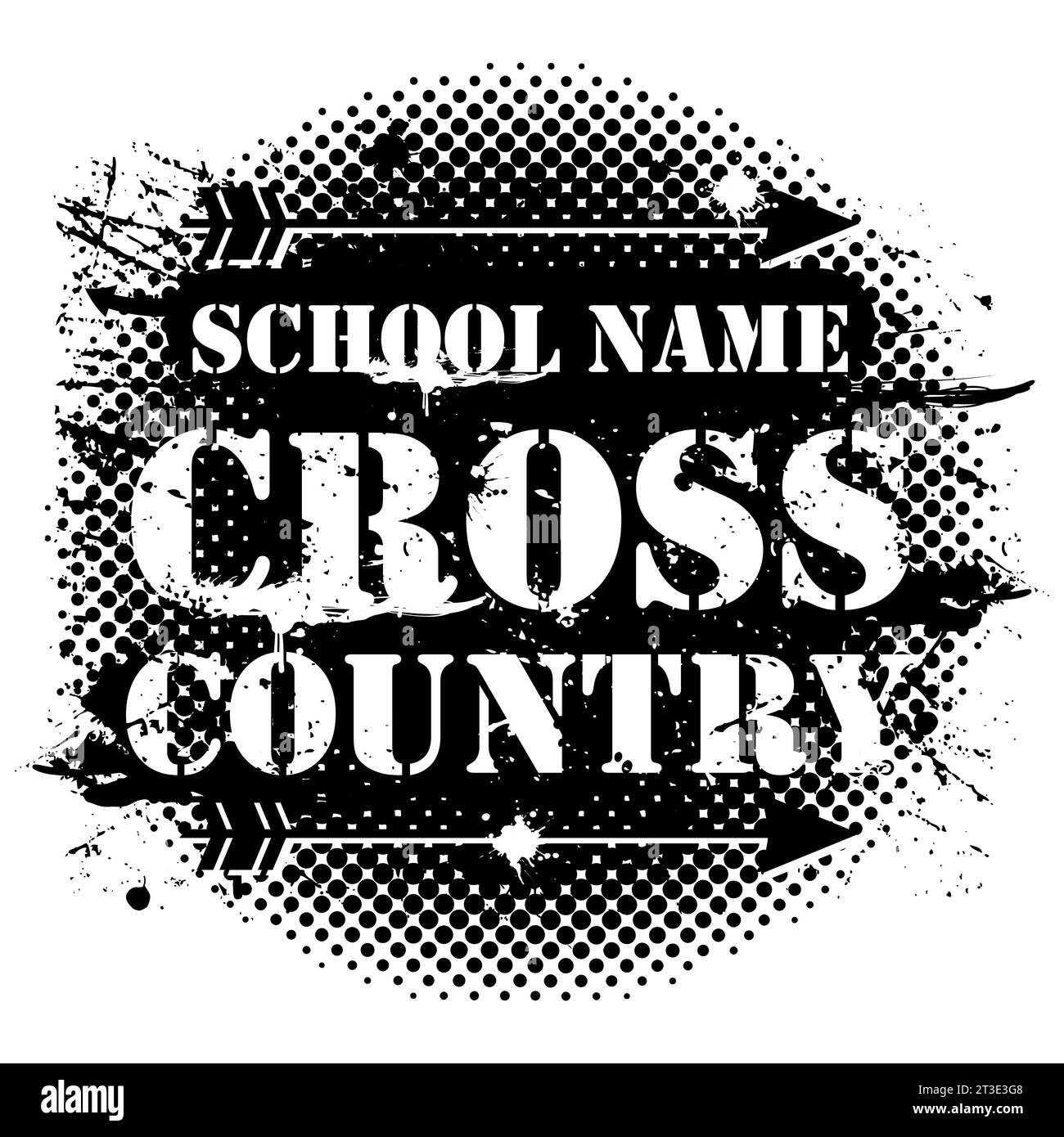 Eine Vektor-Illustration von Cross Country Running Banner für die Schule Stock Vektor