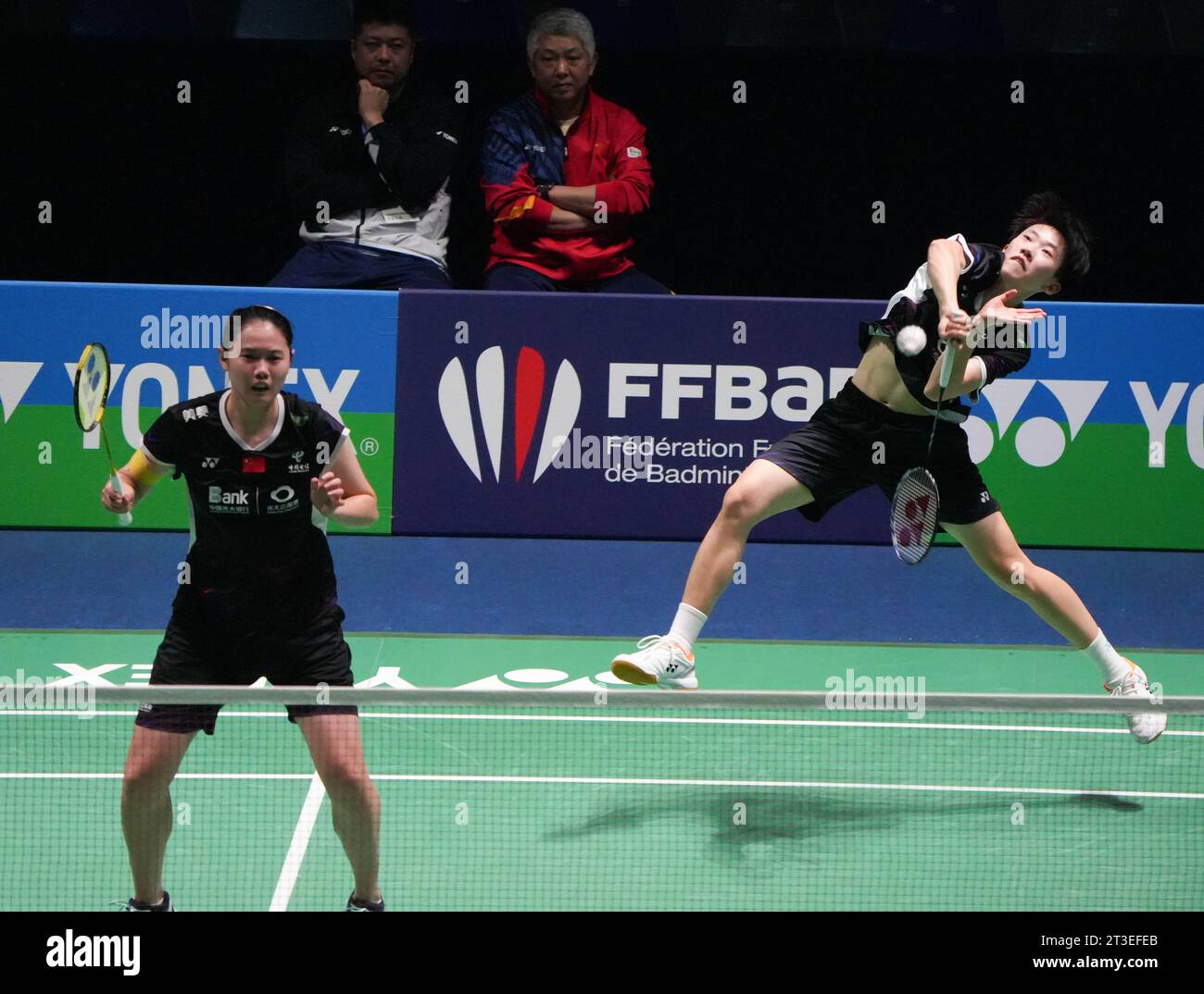 Frankreich - 24.10.2023, Zhang Shu Xian und Zheng Yu aus China während der Yonex Internationaux de, Frankreich. , . In der Glaz Arena in Cesson-Sévigné, Frankreich - Foto Laurent Lairys/DPPI Credit: DPPI Media/Alamy Live News Stockfoto