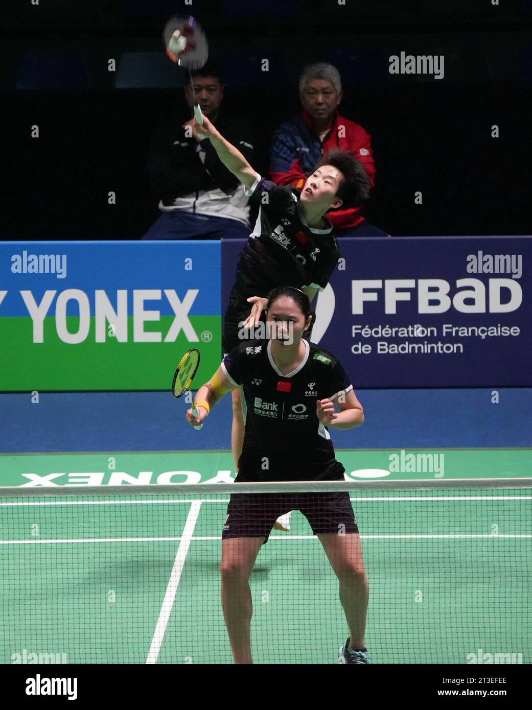 Frankreich - 24.10.2023, Zhang Shu Xian und Zheng Yu aus China während der Yonex Internationaux de, Frankreich. , . In der Glaz Arena in Cesson-Sévigné, Frankreich - Foto Laurent Lairys/DPPI Credit: DPPI Media/Alamy Live News Stockfoto