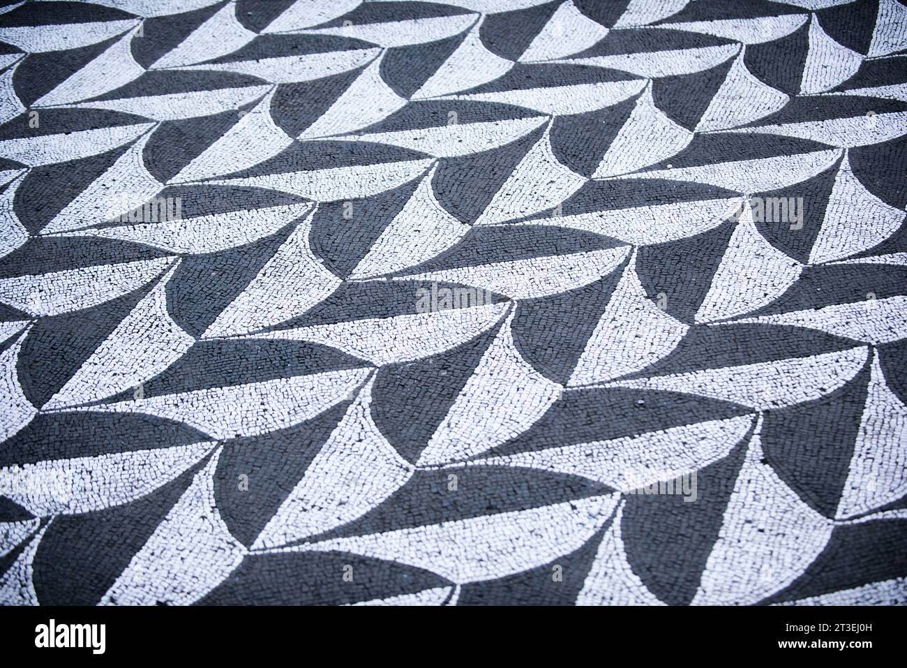 Caracalla Bath, Rom, Italien, schwarz-weiße Fliesen, Mosaikboden, Reise, antik, antik, Dekor, Stockfoto