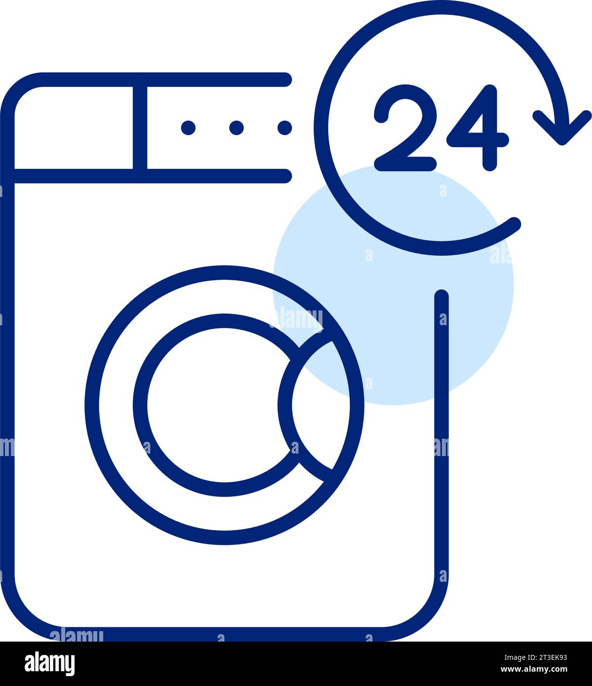 Wäscheservice rund um die Uhr. Waschmaschine. Alltägliche Aufgaben. Symbol für perfekte Pixel Stock Vektor