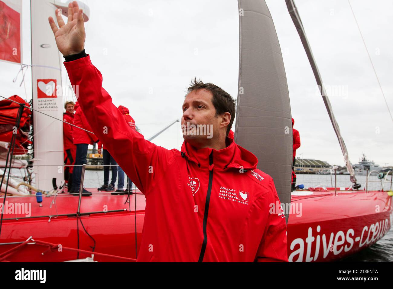 Saint Malo am 5. November 2022 (Bretagne, Nordwestfrankreich): Der französische Astronaut Thomas Pesquet nimmt am Segen der Samantha Davies’ Initiative Teil Stockfoto