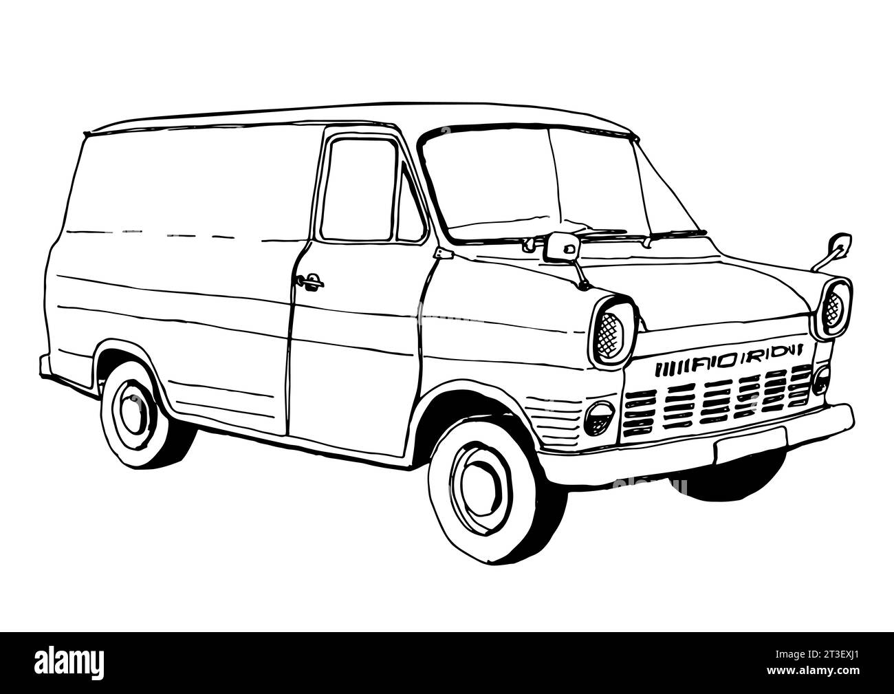 Ford Transit Van Sketch 1960er Jahre Stockfoto