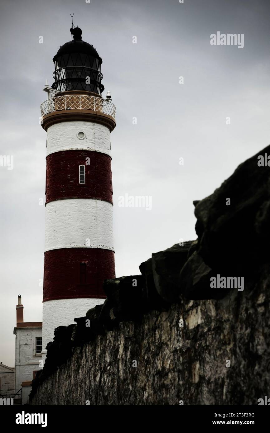 Leuchtturm Point of Ayre, entworfen von Robert Stevenson, Isle of man. Stockfoto