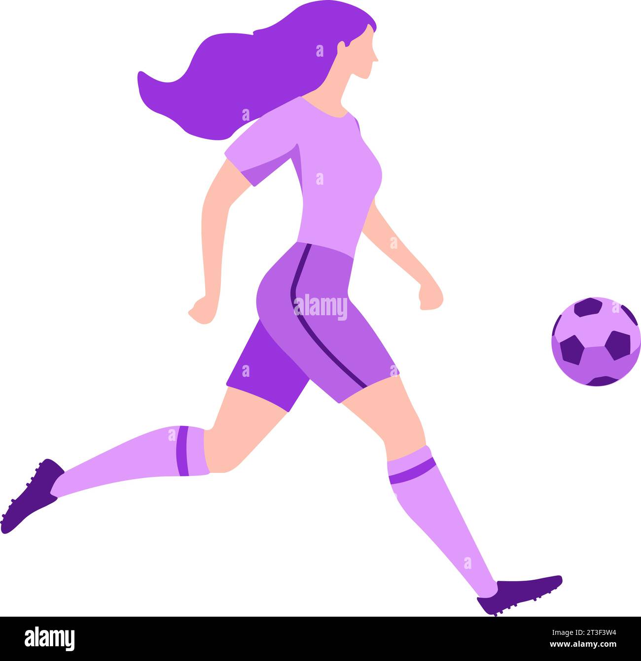 Frauenfußballspieler Clip Art. Illustration des abgewickelten Vektors Stock Vektor