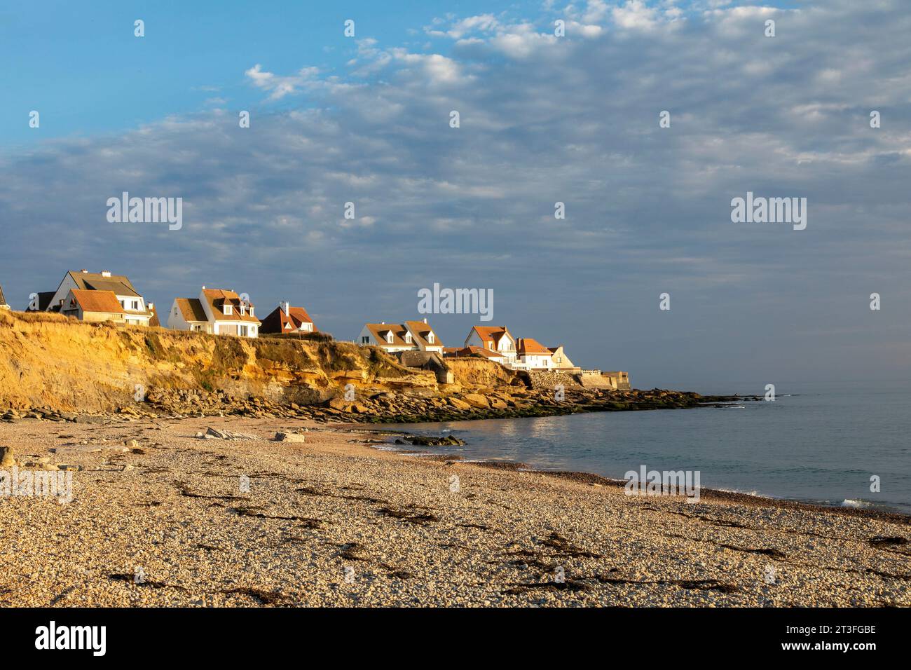 Frankreich, Pas de Calais, Boulogne-sur-Mer, Strand von Pointe du Audresselles Stockfoto
