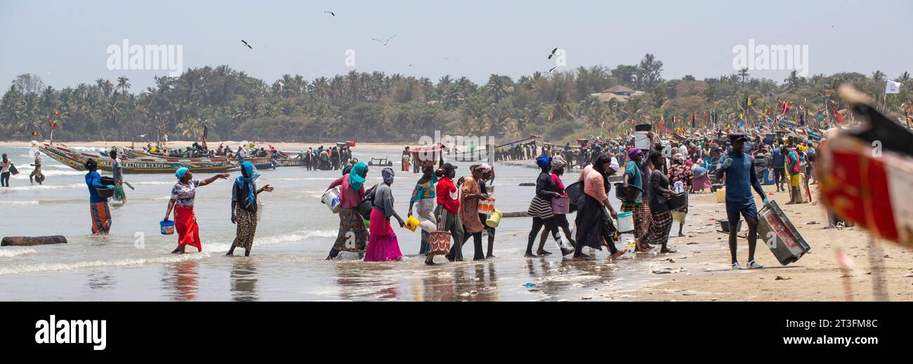 Senegal, Casamance, Viertel Ziguinchor, Cap Skirring, zurück vom Angeln am Strand Stockfoto