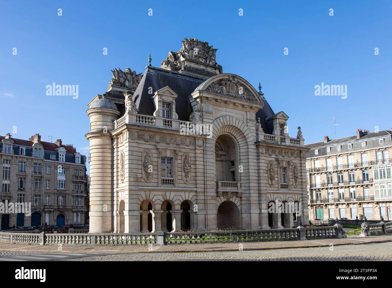 Frankreich, Nord, Lille, Paris Tor, am Ende des 17. Jahrhunderts wie ein Triumphbogen die Siege von Ludwig XIV. zu feiern. Stockfoto