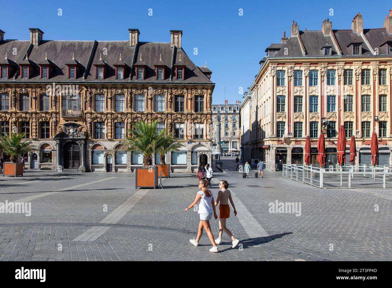 Frankreich, Nord, Lille, Theaterplatz, Rang von beauregard und alte Börse Stockfoto