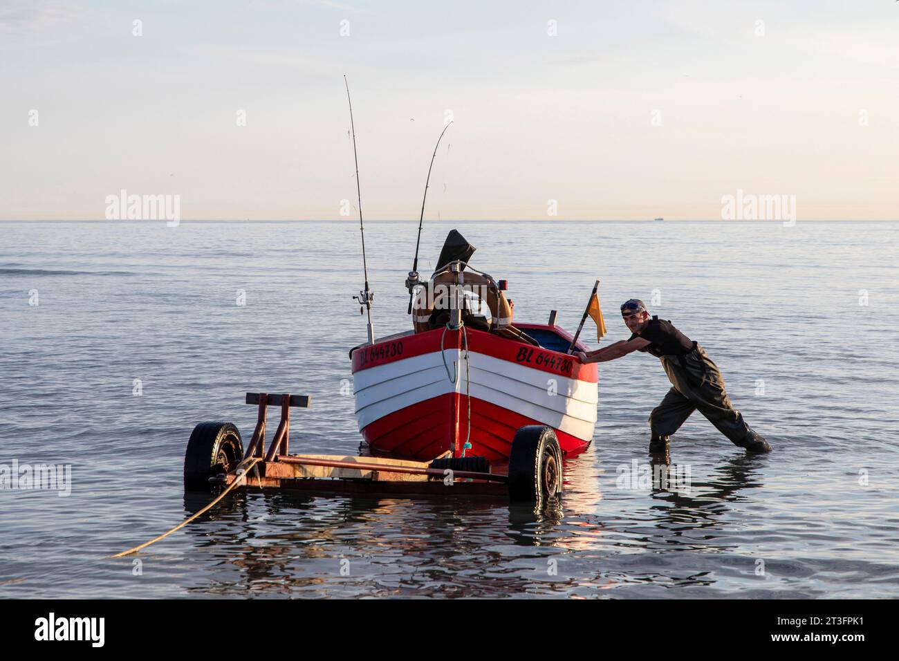 Frankreich, Pas de Calais, Ambleteuse, Flobart (typisches Strandboot von der Opalküste) Stockfoto