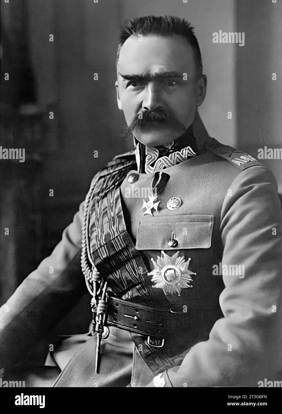 Józef Piłsudski. Porträt des polnischen Staatsmannes Józef Klemens Piłsudski (1867–1935) in den 1920er Jahren Stockfoto