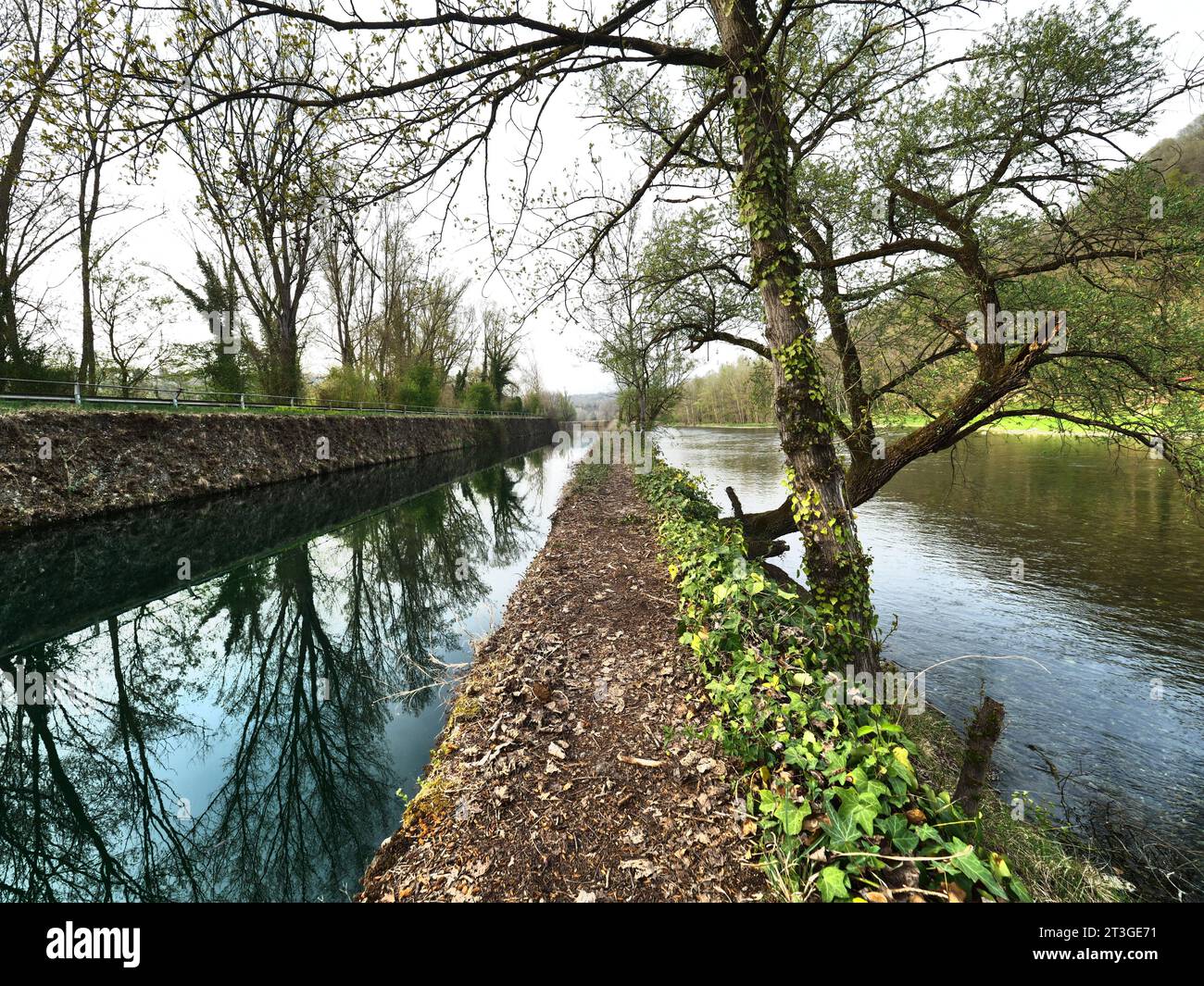 Fluss Adda in Cornate d'Adda, Mailand, Italien Stockfoto