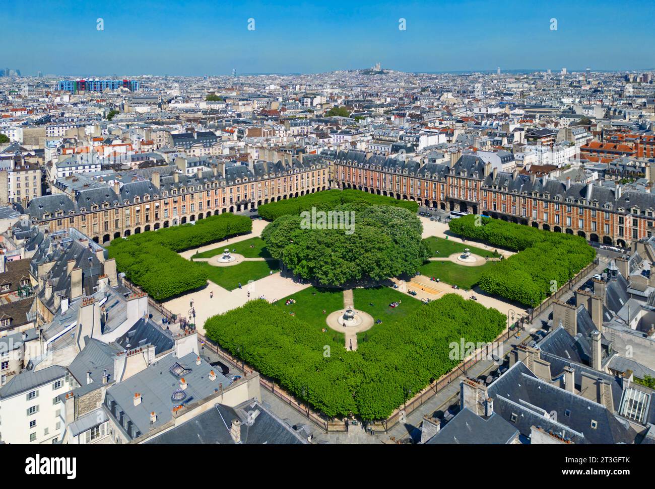 Frankreich, Paris, Bezirk Le Marais, Place des Vosges (Vogesenplatz) Stockfoto