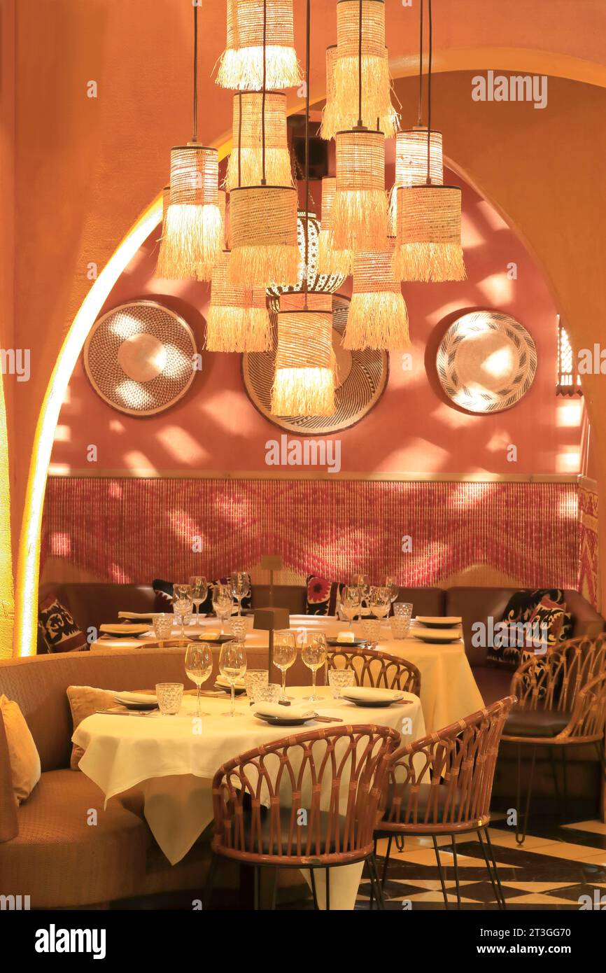 Frankreich, Alpes Maritimes, Cannes, marokkanisches Restaurant Salama entworfen vom Architekturbüro OREKA (David Granata) Stockfoto