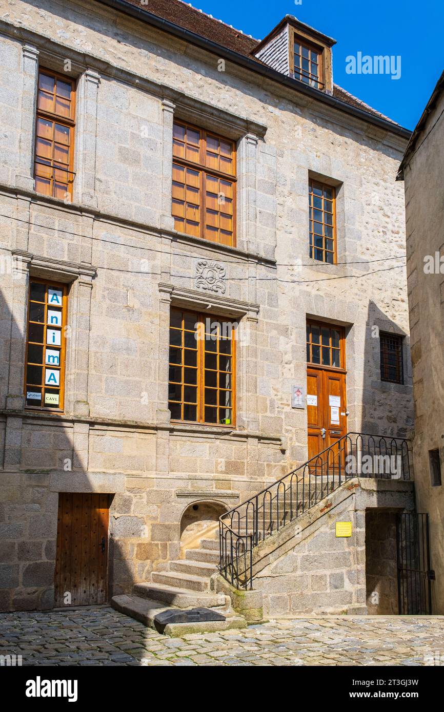 Frankreich, Creuse, Gueret, das Präsidium, ehemaliger Hof aus dem 17. Jahrhundert Stockfoto