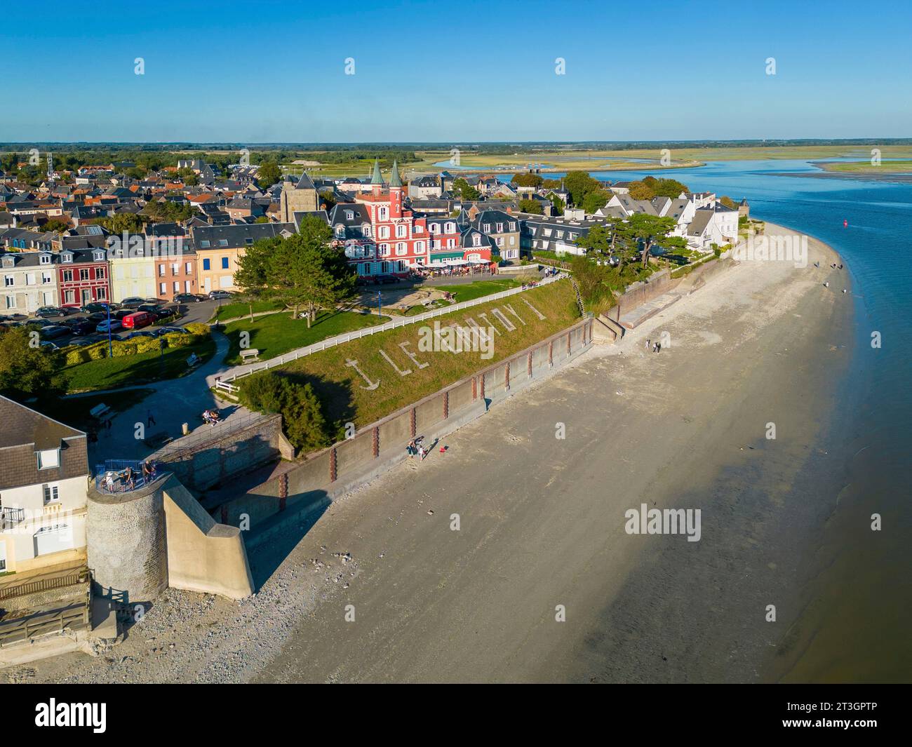 Frankreich, Somme, Baie de Somme, Le Crotoy (Luftbild) Stockfoto
