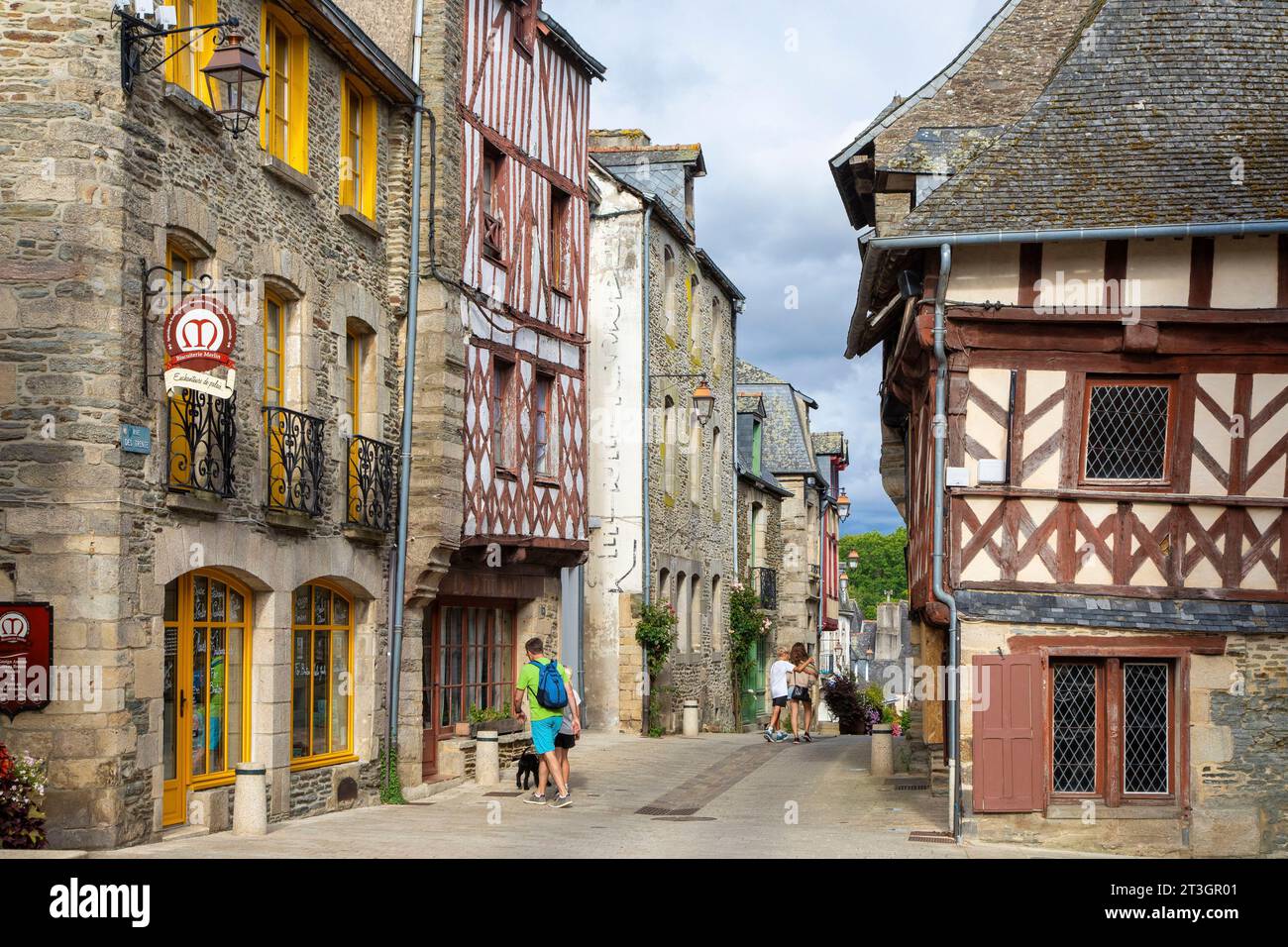 Frankreich, Morbihan, Josselin, historisches Zentrum, Fachwerkhaus Stockfoto