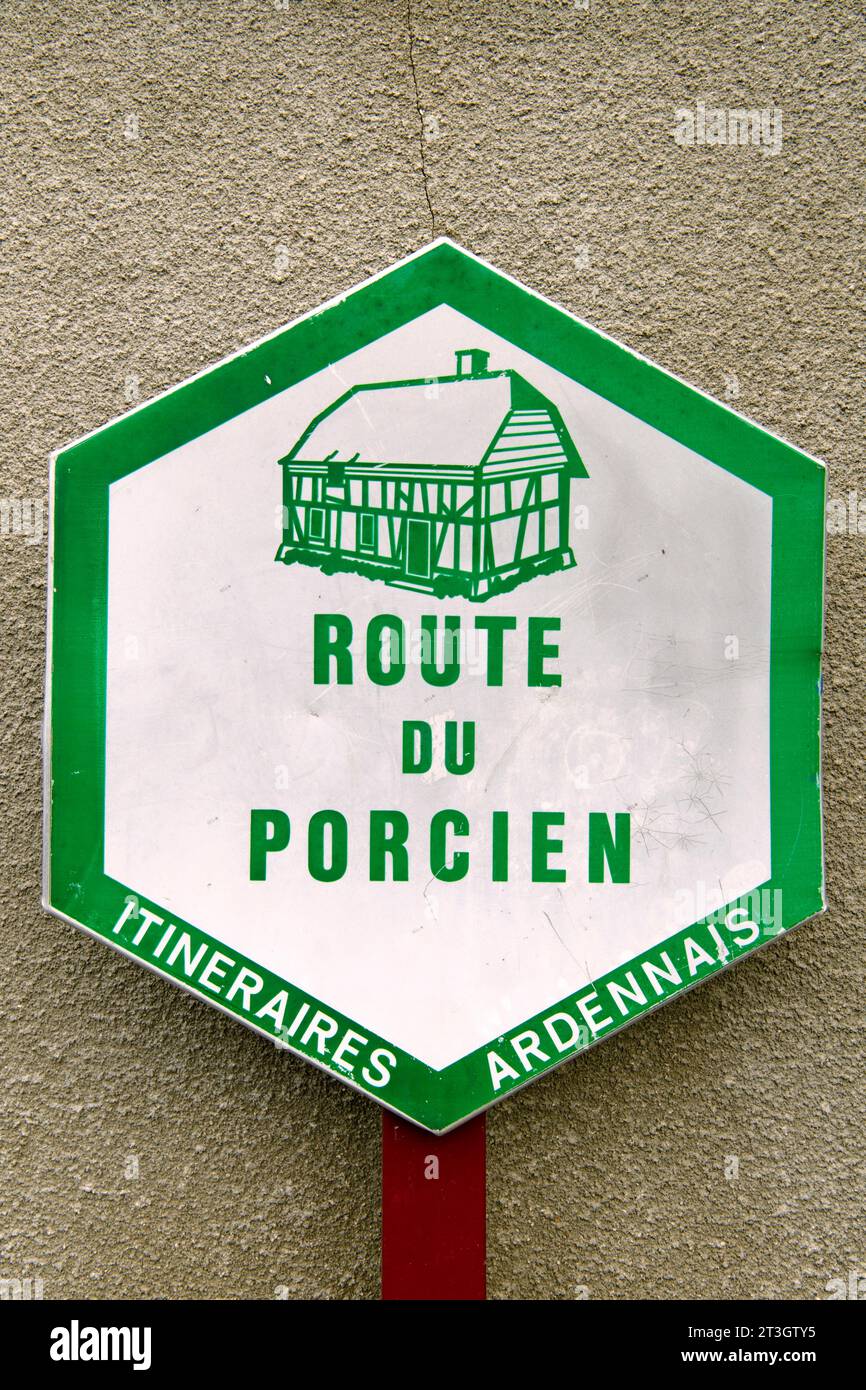 Frankreich, Ardennen, Asfeld, Route du Porcien (Touristenstraße Porcien) Stockfoto