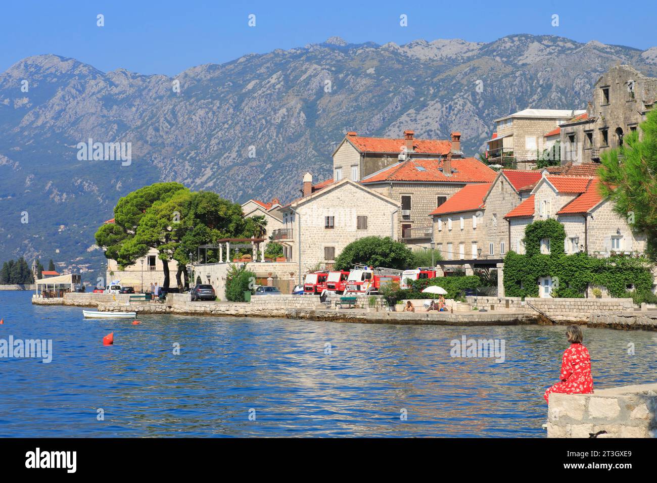 Montenegro, Bucht von Kotor, von der UNESCO zum Weltkulturerbe erklärt, Perast (Gemeinde Kotor) Stockfoto