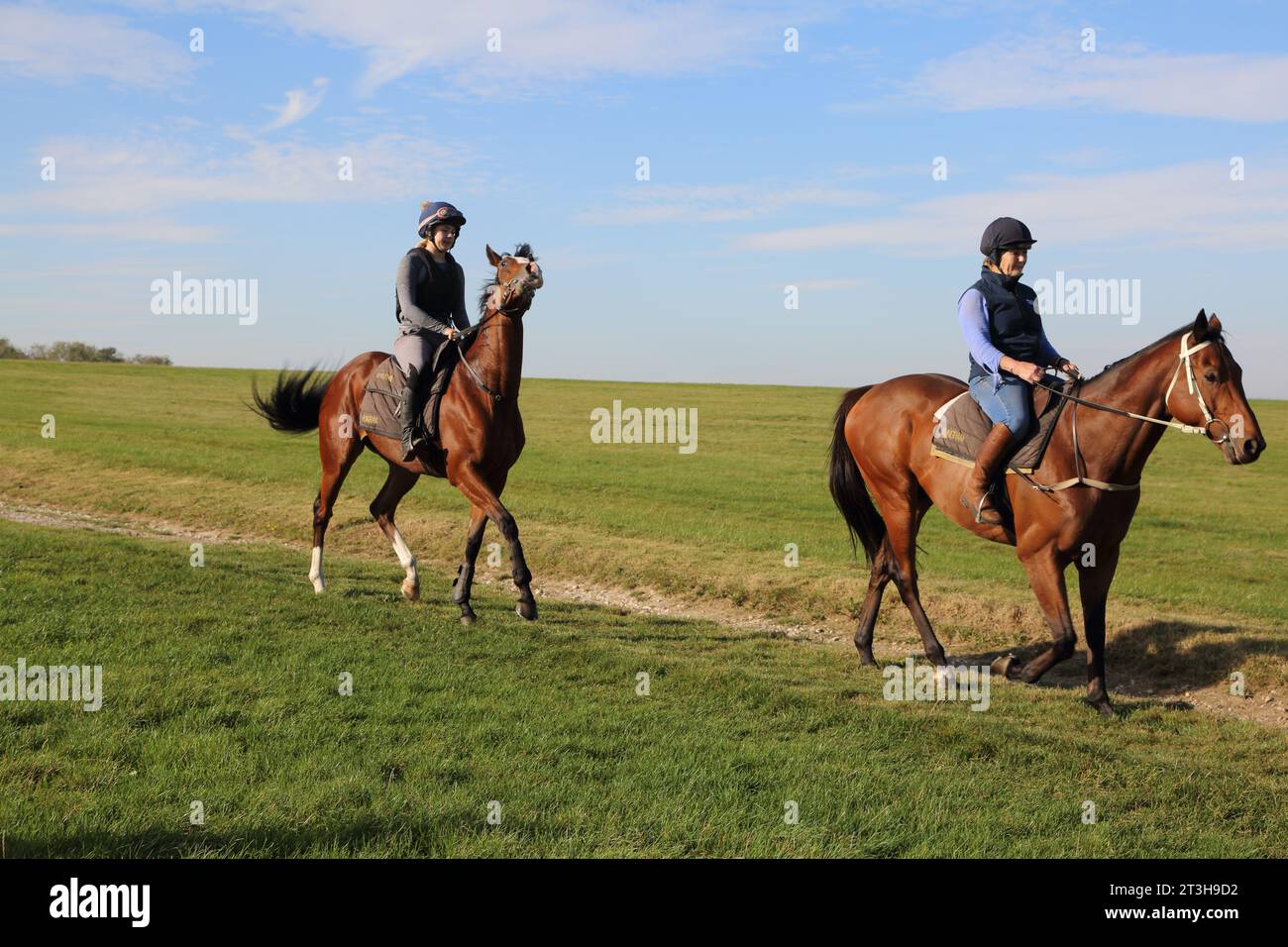 Reiten (Hack Ride) auf dem Epsom Downs Racecourse Surrey England Stockfoto