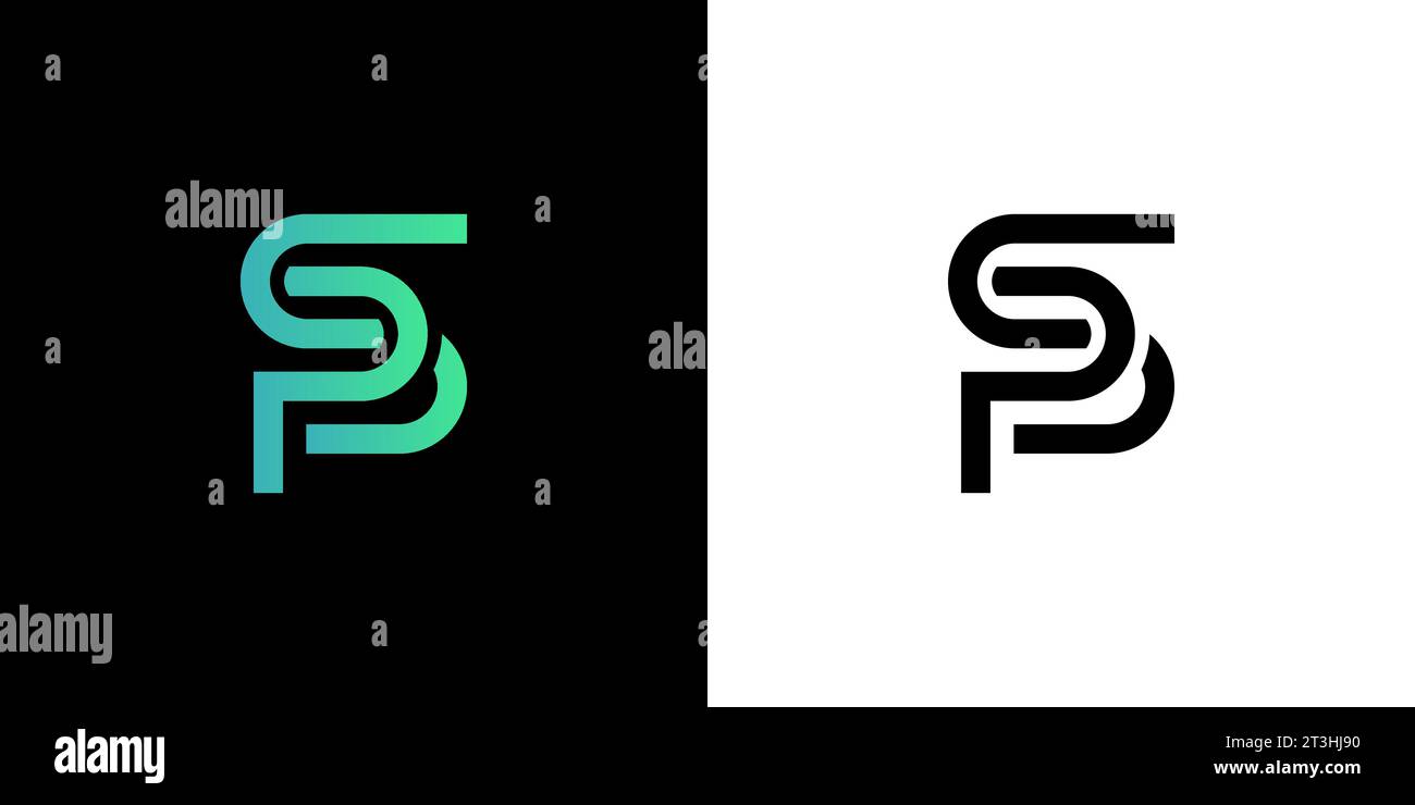 PS SP-Logo, PS SP-Monogramm, ursprüngliches SP PS-Logo, Buchstabe SP PS-Logo, Symbol, Vektor Stock Vektor