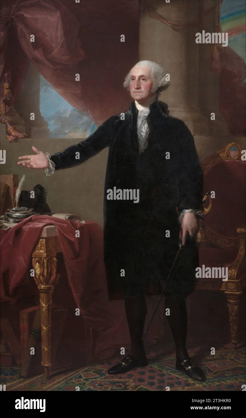 Gilbert Stuart, George Washington, Lansdowne Portrait, 1796; Öl auf Leinwand, National Portrait Gallery, Washington DC, Vereinigte Staaten von Amerika. Stockfoto