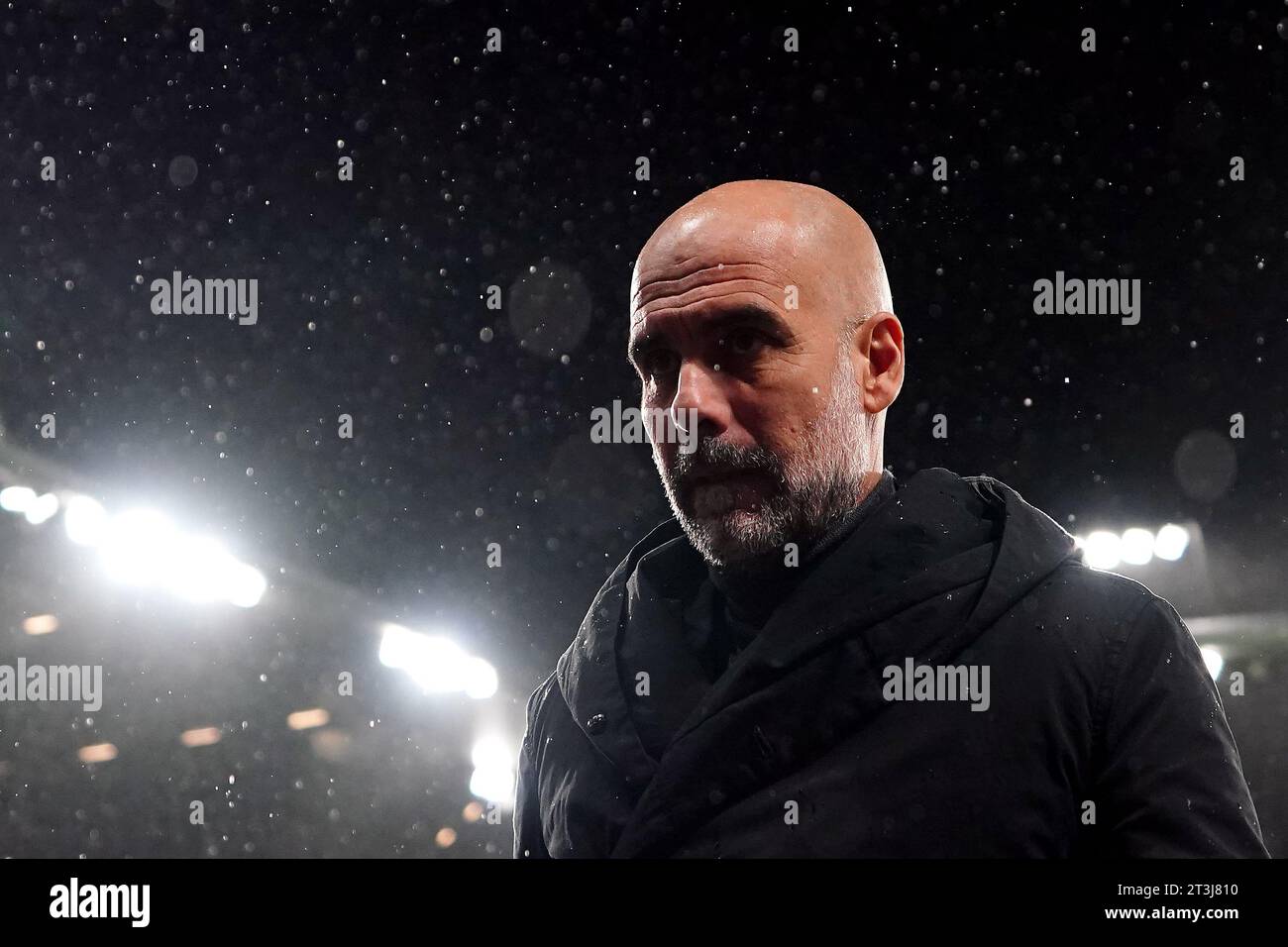 Manchester City-Manager PEP Guardiola beim Spiel der Gruppe G der UEFA Champions League im Wankdorf-Stadion in Bern. Bilddatum: Mittwoch, 25. Oktober 2023. Stockfoto
