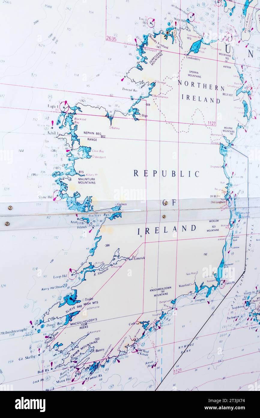 Irish Lights Exponate, Inishowen Maritime Museum & Planetarium, Greencastle, County Donegal, Irland Stockfoto