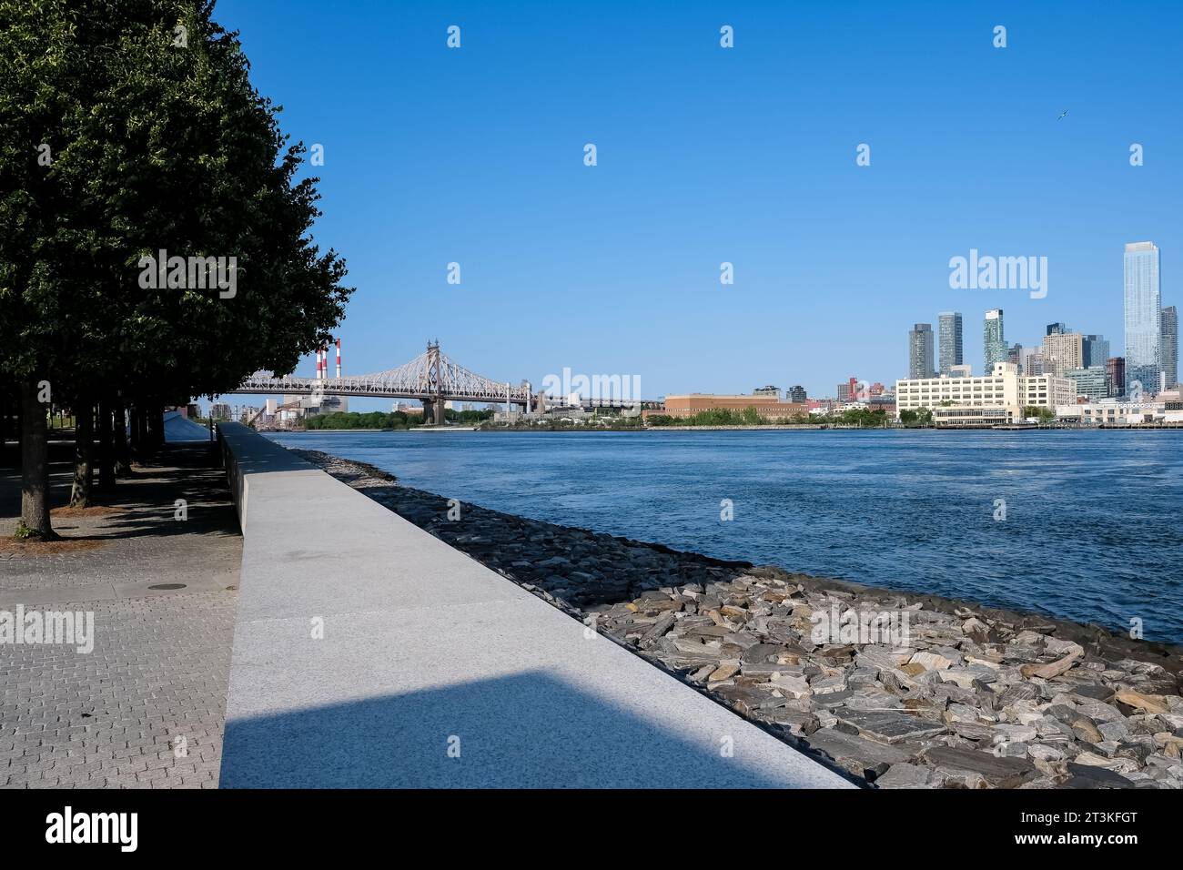 Stadtbild des Franklin D. Roosevelt Four Freedoms Park, einer Gedenkstätte zur Feier seiner Ansprache zur Lage der Union im Jahr 1941 auf Roosevelt Island Stockfoto