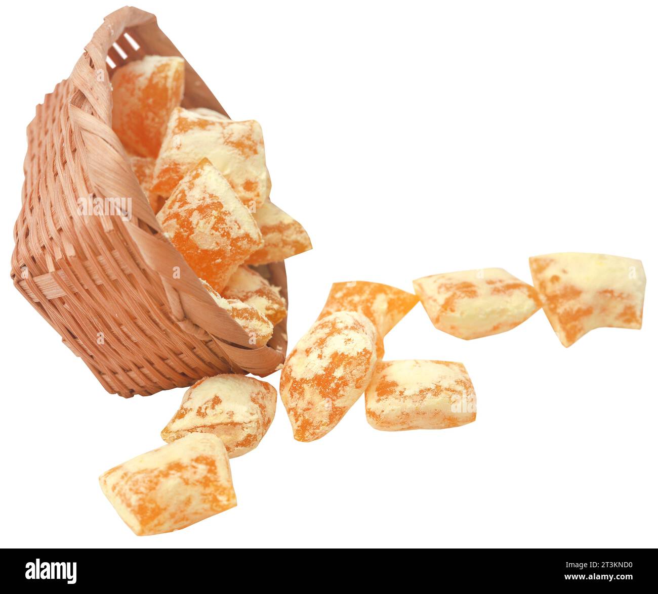 Hausgemachte Zuckerbonbons in einem Korb Stockfoto
