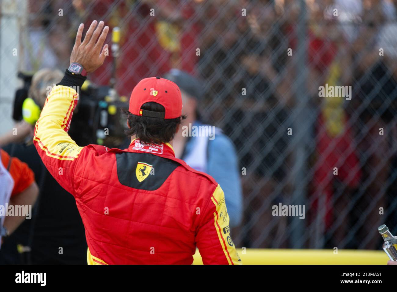 RENNSTRECKE MONZA, ITALIEN – 02. SEPTEMBER: Carlos Sainz, Ferrari SF-23 beim Grand Prix von Italien auf der Rennstrecke Monza am Samstag, 02. September 2023 in Monza, Italien. (Foto: Michael Potts/BSR Agency) Credit: BSR Agency/Alamy Live News Stockfoto